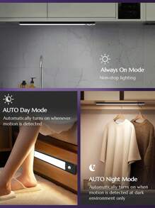 1pc Indoor Lighting, Bulb, Home, Summer, Cabinet Lamp, LED Indoor Motion Sensor Light, USB Rechargeable Cabinet Lamp, Adjustable Light Color Cabinet Lamp, Kitchen, Staircase Wireless Counter Light
