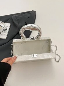 1 buc. Geantă de umăr cu lanț cilindric rotund la modă, geantă de mână versatilă de lux pentru machiaj