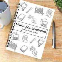 47-Page Language Learning Planner For Adults - Vocabulary & Grammar Organizer With Weekly/Monthly Logs, Syntax Checklist, Mind Maps, Writing Prompts & Color-Coded Tabs - Comprehensive Language Acquisition Notebook For Effective Study Habits & Progress Tracking, Language Learning Tool | Engaging Design | Quality Paper Material, Language Learning Notebook,School Supplies,Back To School - A - View 11