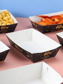 10/24pcs 40th Birthday Treat Boxes - Fries Boxes, Popcorn Boxes, Snack Boxes For Birthday Party Decoration And Movie Night, Suitable For Lunchbox, Bakery, Burger Restaurant