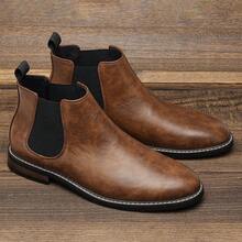 Men's Chelsea Boots, Commuter & Business, Rubber Wood Heel And Sole, Casual & Retro Style Ankle Boots - Mocha Brown - View 7