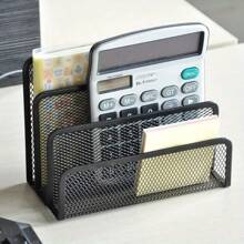 Briefablage für den Schreibtisch, 1 kompakte Büro-Ablage für Briefe mit Metall-Gitter und 3 vertikalen Trennwänden, kreatives 3-stöckiges Briefablagenregal, tragbares multifunktionales Aufbewahrungsregal, ganzjährig einsetzbar, löst Unordnung auf dem Schreibtisch und hält Ihren Schreibtisch aufgeräumt, Schulmaterial, Rückkehr zur Schule