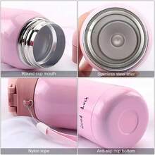 200/350ml Cute Mini  Cup Stainless Steel Thermal Coffee Mug Portable Vacuum Flask Insulated Water Bottle With Button Lid - Màu be1 cái200ml - Xem 5