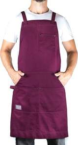 Delantal de chef profesional para cocina, barbacoa y parrilla - Burdeos - Ver 2