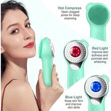 Facial Cleansing Brush Silicone Electric Face Scrubber Waterproof  Vibration Face Cleanser Brush For Men Women Rechargeable Face Brushes With Nose Scrub Brush Exfoliating Massaging Green 88am - 綠色 - 查看 5