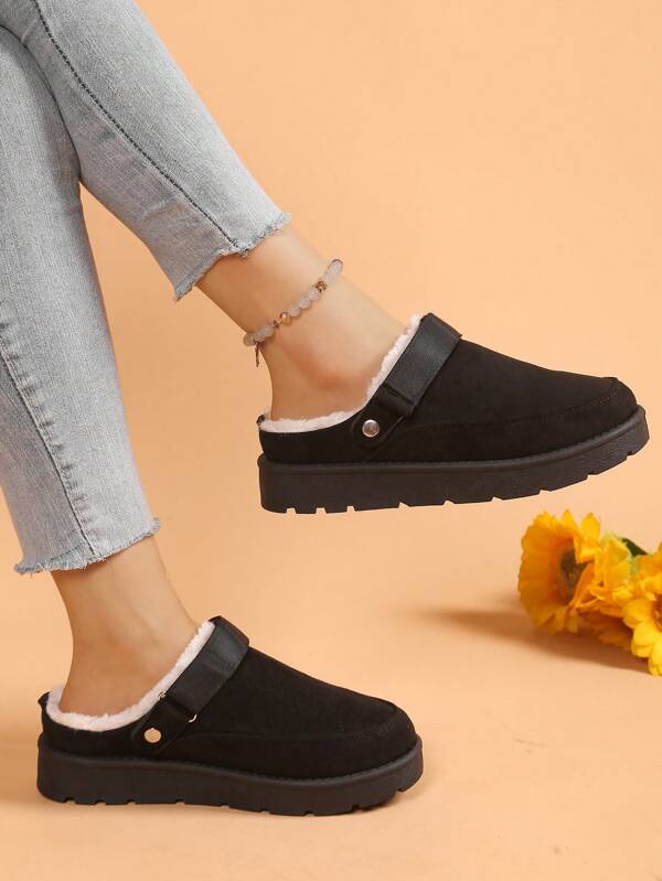 Damen Winter Indoor/Outdoor Dual-Wear Thermofutter Warm "Style" Schneestiefel, neue modische & bequeme Slip-On/Schnallen Hausschuhe, klassische warm flauschige dicksolige Dual-Wear Schneestiefel