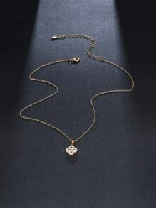 1 Piece Shiny Zirconia Romantic Flower Pendant Necklace For Women Gold Plated Flowers Choker Girls Wedding Party Luxury Jewelry