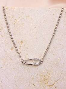 1 pieza Collar con cadena de decoración con imperdible de moda elegante, minimalista y versátil