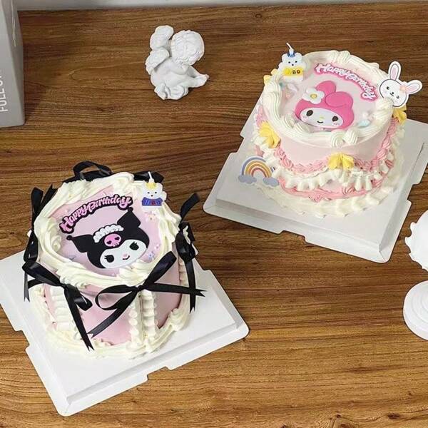Sanrio Sanrio Black Rice Hello Kitty Birthday Party Cake Decoration, Festival Cake Plugin, Cake Decoration, Baking Dessert Table Decoration Plugin Logo, Essential Accessories For Cake Shop