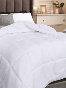 All-Season Down Alternative Comforter - Plush Duvet Insert With Box Stitching And Soft Fiberfill - trắng - Xem 3
