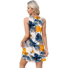 OFEEFAN Womens Summer Dresses 2025 V Neck Sleeveless Sundresses With Pockets Beach Vacation Clothes Floral/Plain - 花香 10 - 查看 4