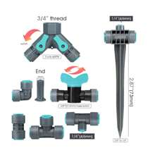 OD-12MM PE PU Tubing Fittings Quick Push Garden Water Connecters 3/8'' Hose Coupling Adapter Tap Valve Straight Tee Elbow Stakes