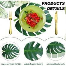 Local Shipping-100 Pack Disposable Paper Placemats Bulk 13 Inch Paper Placemats Disposable Charger Plates Table Place Mats For Dinner Wedding Birthday Summer Spring Party Dinner Tableware Decor(Woven) - Palm Leaf - View 3