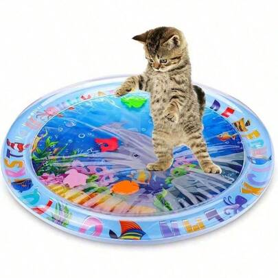 2026 New Thickened Pet Water Sensing Play Mat, Cat Sensory Water Mat, Cat Cooling Pad, Universal Cat/Dog Water Sensing Mat, Inflatable Cooling Lounging Water Mat