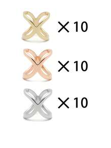 1件/3件/9件时尚新款丝巾扣简约女士围巾扣环亮面X型围巾环两用围巾丝巾扣