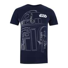 Boys R2D2 Outline TShirt (Navy) - Navy Blue - View 1