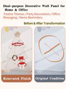 1pc Self-Adhesive Reusable Felt Christmas Tree Shape Decoration Board, Notice Board For Photos, Memos, Suitable For Holiday Decor, Room Decor, Wall Covering, Office Memo, Fits Bedroom, Study, Living Room, Office, Dorm And Various Backgrounds