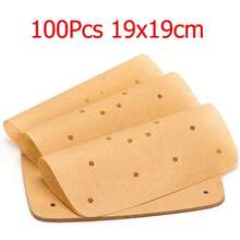 Papel pergamino para freidora de aire mejorado, revestimiento de papel desechable para freidora de aire, papeles pergamino perforados cuadrados, 50/Uds. - 100 piezas 21,6 x 21,6 cm - Ver 11