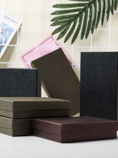 1/3 chiếc Hộp quà thắt lưng ví Hộp đóng gói cao cấp Hộp giấy hình chữ nhật màu đen có bìa trời và đất Hộp quà lưu trữ