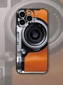 1pc Vintage Camera Pattern Creative & Personalized Phone Case, Suitable For Gifting To Boyfriend, Friends, Girlfriends, Family, Siblings, Co-Workers, Lovers, Classmates, As Birthday/Holiday Gifts, Black Matte Soft Protective Cover For IPhone13/16/15/14/13/12/11/Pro/ProMax/X/XR/XS/XSMAX/7/8/PLUS And Models