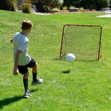 Red de Rebote de Fútbol 120x120CM, Acero Red de Rebote Plegable, Red para Entrenamiento de Fútbol, con Tubo Grueso y Kit de Surtido de Cuerda, para Actividades al Aire Libre, Escuelas - Rojo - Ver 5
