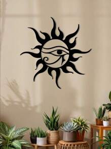 1 件工业风格铁艺艺术壁挂，经防锈处理，哑光黑色几何线条，抽象艺术，万圣节和开斋节的家居装饰