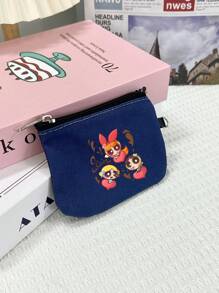 THE POWERPUFF GIRLS Multicolor Mini Coin Purse Card Holder Key Pouch Zipper Coin Wallet Cute Cartoon Policewoman Lipstick Storage Bag For Women Wallet Mini Wallet Purse Wallet Travel Wallet Back To School Supplies Stationery Pencil Pouch