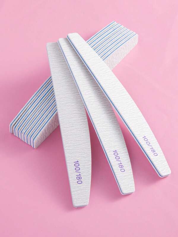 25/10/5/3pcs Nail Files,100/180 Grit Nail Files Reusable Double Sided Boards Buffer Nail File Nail Tools Professional Nail Files,Suitable For Natural Nails Artificial Nails Acrylic Nails Family Salon(Grey)