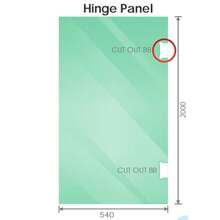 90cm Frameless Shower Screen With Black Brackets & Stainless Steel Hinges, Round Knob Handle - Wall To Wall Installation