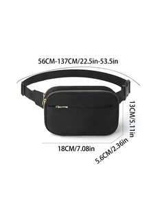 Sport Bag Waist Bag Fanny Pack For Mobile Phone For Running For Hiking For Cycling For Exercise Nylon Fashionable Casual Minimalist For Men For Women For Student - Black - View 3