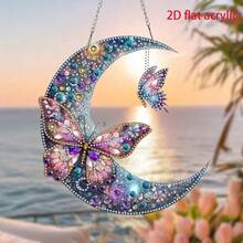 2D Acrylic 5D Diamond Painting Kit, DIY Diamond Mosaic Pendant, Asymmetrical Crystal, Suitable For Beginner Acrylic Mosaic Craft, Home Wall & Tabletop Decor Creative Gift, Unique Gift For Friends On Holidays - Multicolor - View 4