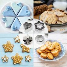 30 Stück/Boîte Mini-Form aus Edelstahl, Coeur étoile Fleur Forme Géométrique Empporte-Pièces Bricolage Kekse Pâtisserie Dekoration Tools de Cuisson