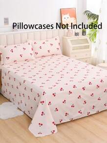 1 Pc Bed Sheet, Soft & Comfortable Mattress Protector, Valentine's Gift Bedding, Children Cartoon Love Geometric Pattern Bed Sheet Set, Heart Shaped Design Bedding Set, Home Decor, Fits Twin, Queen, King Size Beds, Washable