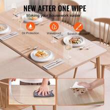 Plastic Table Cover, 42 X 72 Inch 2.0 Mm Thick Clear PVC Table Protector, Rectangle Desk Mat, Waterproof & Easy Cleaning Tablecloth, For Office, Dresser, Dining Room, Night Stand - Multicolor - View 6