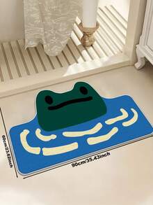 1 件 Ins 风格清新青蛙戏水创意设计浴室地毯，柔软仿羊毛表面搭配星空底部毛绒地毯，适用于浴室、淋浴房、客厅、卧室、浴室垫 - 彩色 - 查看 13