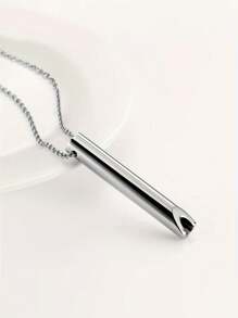 1pc/4pcs Geometric Tube Pendant Necklace, Breathing Necklace, Mindfulness Tool For Deep Breathing, Gift For Men & Women