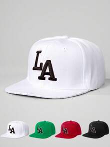 1 件可调节帽檐刺绣 LA 棒球帽，户外防晒休闲帽，适合春季、秋季、旅行、海滩、男士、Y2K 风格