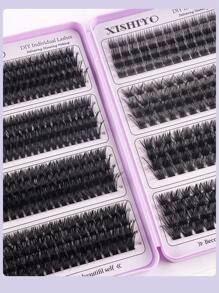 616/512/488pcs Lash Clusters, D Curl, Single Lash Clusters, D Curl 10-16mm Effect DIY Handmade False Eyelashes, Dense Curl, Soft Thick 40W Customizable Eyelash Extension, Ultra-Light False Eyelashes, 10-16mm Mixed Length, 0.07mm D Curl, 32 Rows, Faux Mink, Single Cluster Design, Suitable For Daily Wear, Parties And All Occasions, W04 Thick Cluster False Eyelashes