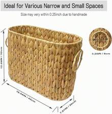 Almacenamiento De Papel Higiénico, Cesta Tejida Para Baño Estrecho, Cesta Grande Y Estrecha Para 12 Rollos Regulares, De Pie Junto Al Almacenamiento Del Inodoro Delgado (Natural) - Multicolor - View 5
