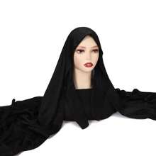 1 Stück Frauen Abaya Accessoires einfarbiger praktischer Schleife-Fixierung rutschfester Chiffon Hidschāb Kopftuch