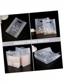 25/50/100 Thank You Plastic Gift Bags Plastic Packaging Bags Party Gift Bags Transparent Retail Shopping Bags Transparent Bags