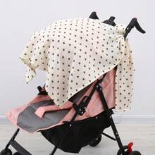 1pc Baby Stroller Sunshade, Made Of , Portable, Breathable, Adorable Cartoon Bear Print Pattern, Applicable For All Types Of Baby Strollers And Carrier Strollers, Breathable Mesh Design, Easy To Install, Perfect Gift For Moms And Babies