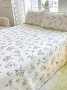 1pc Soft Skin-Friendly Printed Bedsheet, Modern Rectangular Fashionable Minimalist Design For Children/Double Bed, Available In Multiple Sizes, Suitable For Bedroom, All Seasons