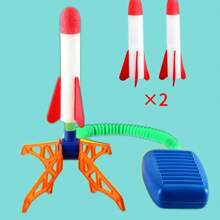 Kids Outdoor Launching Rocket Toy For Parent-Child Interaction, Suitable For Indoor/Outdoor Use, Stepping Design, Suitable As Easter, Halloween And Christmas Gifts
