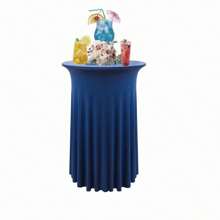 Set de 2 manteles redondos de 32x43"/24x43" de estilo elástico y ajustado en spandex para bares, pubs, bodas, fiestas, banquetes y cumpleaños