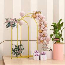 4/5/6/6.5/7.2FT Wedding Arch Backdrop Stand, Square Arch Gold Metal Arch BackdropStandforWeddingCeremony BirthdayParty Bridal Photo Booth Garden Floral Balloon Arch Decoration(There Is A Slight Paint Peeling But It Does Not Affect The Functionality.) - Gold - View 8
