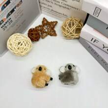 1 Set Of 2pcs/1pc Mini 3D Koala Hair Clip, Cute Plush Bunny Claw Clip, Cartoon Furry Hair Clip, Side Clamp, Hair Accessory, Home Decor, Suitable For Daily Wear, Home Decor, Holiday Gift, Party Favor, Birthday Gift, Back To School & Graduation Season