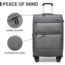 Lightweight Soft Case Luggage 20"/24"/28" & 3-Piece Set – Expandable Suitcase With Spinner Wheels, TSA Lock, Cabin Size Carry-On & Check-In Travel Bag For Business Trips, Holidays & Weekend Getaways – Unisex