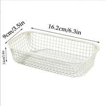 1pc Cream Ins Style Storage Basket Highly Attractive Iron Small Basket Simple Office Dressing Table Desktop Sundries Storage Box