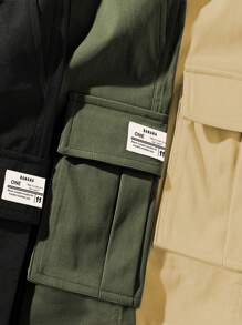 3 pezzi Pantaloncini cargo casual e spaziosi con stampe per ragazzi e adolescenti, sportivi e rilassati, adatti per primavera/estate/autunno
